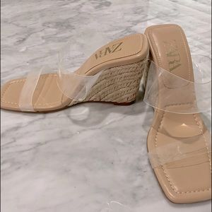 NWOT Zara Vinyl Wedges